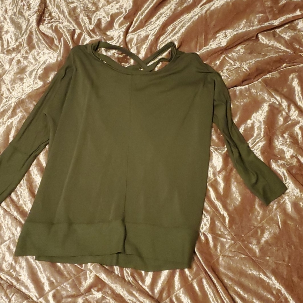 Olive green cross back sweater